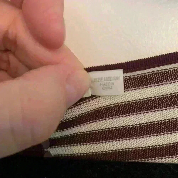 T by Alexander Wang Striped Sweater, burgundy and white, womens size M - Picture 6 of 9